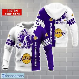 Los Angeles Lakers AOP Hoodie Custom Name Unisex Hoodie Zip Hoodie For Men And Women Product Photo 2