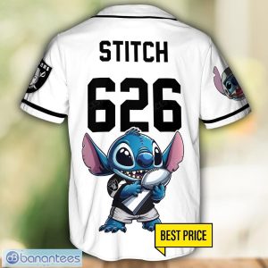 Las Vegas Raiders Lilo and Stitch Champions White Baseball Jersey Shirt For Fans Unique Gift Sport Gift Custom Name Number Product Photo 3