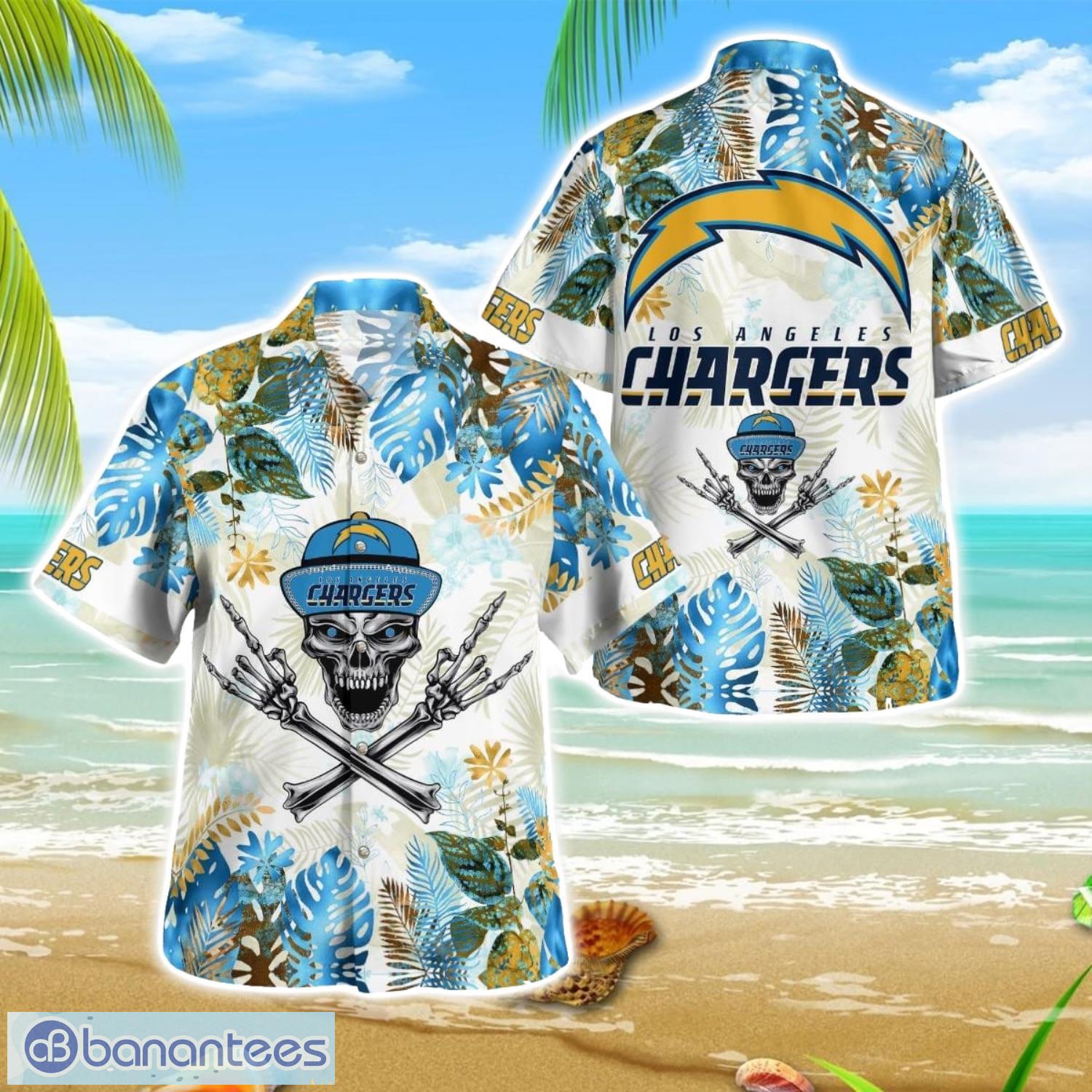 los angeles charger hawaiian shirt summer gift beach shirt men women shirt image Los Angeles charger Hawaiian Shirt Summer Gift Beach Shirt Men Women Shirt Product Photo 1