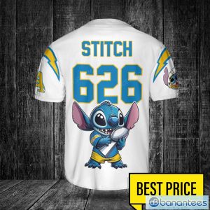 Los Angeles Chargers Lilo and Stitch Champions White Baseball Jersey Shirt For Fans Unique Gift Custom Name Number Product Photo 3
