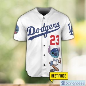 Los Angeles Dodgers Lilo and Stitch White Baseball Jersey Shirt For Stitch Lover Custom Name Number Product Photo 2