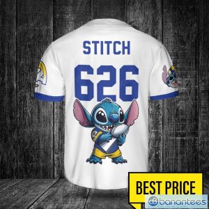 Los Angeles Rams Lilo and Stitch Champions White Baseball Jersey Shirt For Fans Unique Gift Custom Name Number Product Photo 3