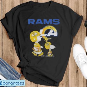 Los Angeles Rams Peanuts Snoopy Charlie Brown And Woodstock T-shirt - Black T-Shirt
