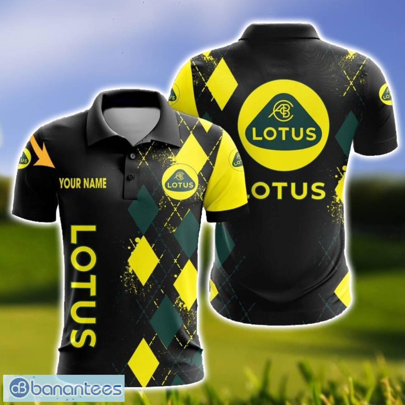 lotus caro and logo 3d polo shirt for men limited custom name image Lotus Caro And Logo 3D Polo Shirt For Men Limited Custom Name Product Photo 1