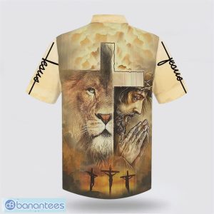 Jesus Praying Lion Of Judah Christian Cross Faith Hawaiian Shirt Holiday Summer Gift Product Photo 2