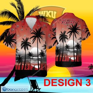 Western Kentucky Hilltoppers AOP Hawaiian Shirt Pattern Coconut Tree Gift Summer - Design 3 NCAA Western Kentucky Hilltoppers Hawaiian Shirt Tree Pattern