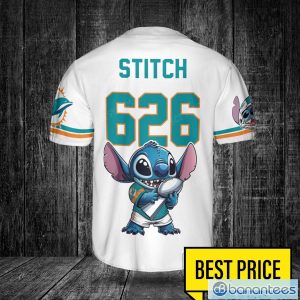 Miami Dolphins Lilo and Stitch Champions White Baseball Jersey Shirt For Fans Unique Gift Custom Name Number Product Photo 3