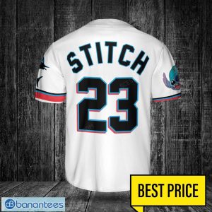 Miami Marlins Lilo and Stitch White Baseball Jersey Shirt For Stitch Lover Custom Name Number Product Photo 3