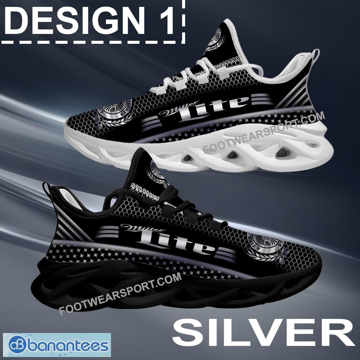 Miller Lite Max Soul Shoes Gold, Diamond, Silver All Over Print Modern Chunky Sneaker Gift - Brand Miller Lite Max Soul Shoes Style 1