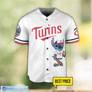 Minnesota Twins Lilo and Stitch White Baseball Jersey Shirt For Stitch Lover Custom Name Number Product Photo 2
