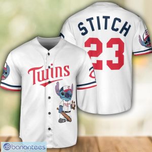 Minnesota Twins Lilo and Stitch White Baseball Jersey Shirt For Stitch Lover Custom Name Number Product Photo 1