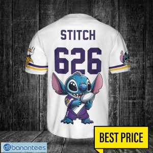 Minnesota Vikings Lilo and Stitch Champions White Baseball Jersey Shirt For Fans Unique Gift Custom Name Number Product Photo 3