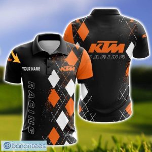 KTM Racing Caro And Logo 3D Polo Shirt For Men Limited Custom Name Product Photo 1