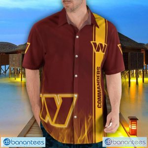 Washington Commanders Flame Designs 3D Hawaiian Shirt Special Gift For Fans Product Photo 3