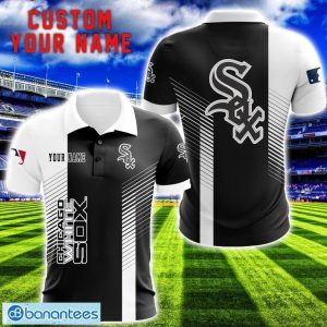 Chicago White Sox Team Striped Style 3D Printed Polo SHirt For Fans Custom Name Product Photo 1