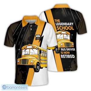 School Bus Driver Retired Polo Shirt Aloha 3D Printed School Bus Lover Gift Product Photo 1