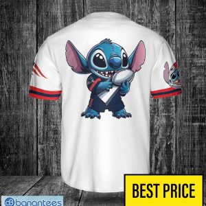 New England Patriots Lilo and Stitch White Baseball Jersey Shirt For Stitch Lover Product Photo 3