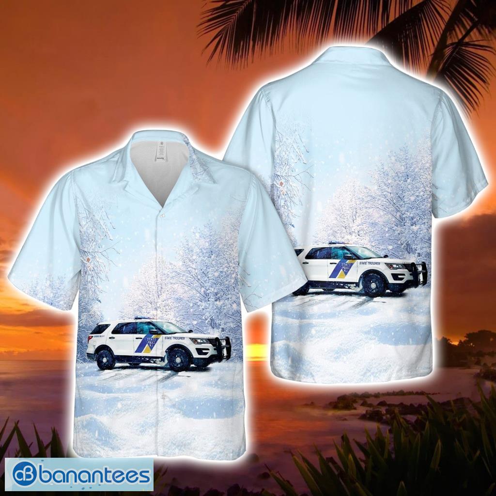 New Jersey State Police Vehicles Button Down Hawaiian Shirt Trend Summer Product Photo 1