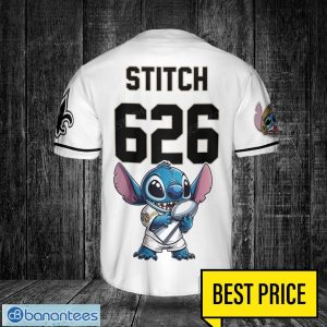 New Orleans Saints Lilo and Stitch Champions White Baseball Jersey Shirt For Fans Unique Gift Custom Name Number Product Photo 3