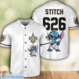New Orleans Saints Lilo and Stitch Champions White Baseball Jersey Shirt For Fans Unique Gift Custom Name Number Product Photo 1