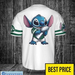 New York Jets Lilo and Stitch White Baseball Jersey Shirt For Stitch Lover Product Photo 3