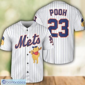 New York Mets Winnie the Pooh Baseball Jersey Shirt Sport Fans Men Women Gift Custon Name Number Product Photo 1