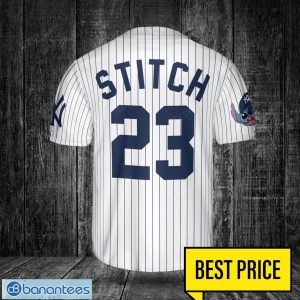 New York Yankees Lilo and Stitch White Baseball Jersey Shirt For Stitch Lover Custom Name Number Product Photo 3