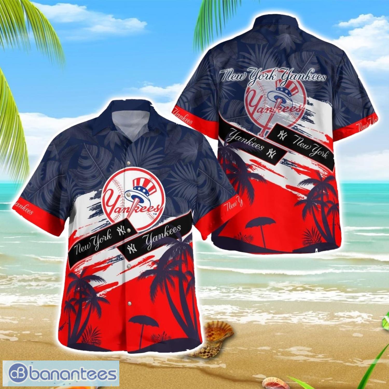 new york yankees tropical vintage hawaii shirt image New York Yankees Tropical Vintage Hawaii Shirt Product Photo 1