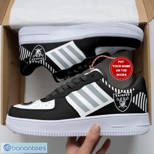 Las Vegas Raiders Black White Personalized 3D Air Force Shoes AF1 Shoes Custom Name Product Photo 3