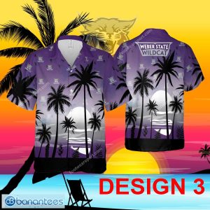 Weber State Wildcats Hawaiian Shirt Pattern Coconut Tree All Over Print For Men And Women - Design 3 NCAA2 Weber State Wildcats Hawaiian Shirt Tree Pattern