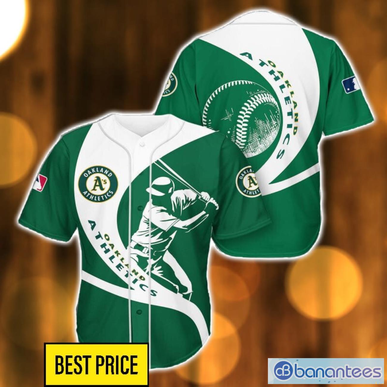 oakland athletics 3d baseball jersey shirt team gift for men and women image Oakland Athletics 3D Baseball Jersey Shirt Team Gift For Men And Women Product Photo 1