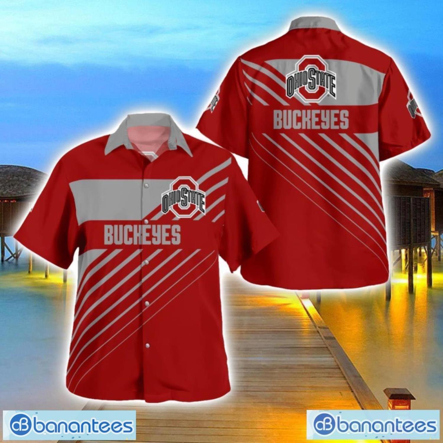 ohio state buckeyeshawaii shirt 3d full printed beach shirt for men and women image Ohio State BuckeyesHawaii Shirt 3D Full Printed Beach Shirt For Men And Women Product Photo 1