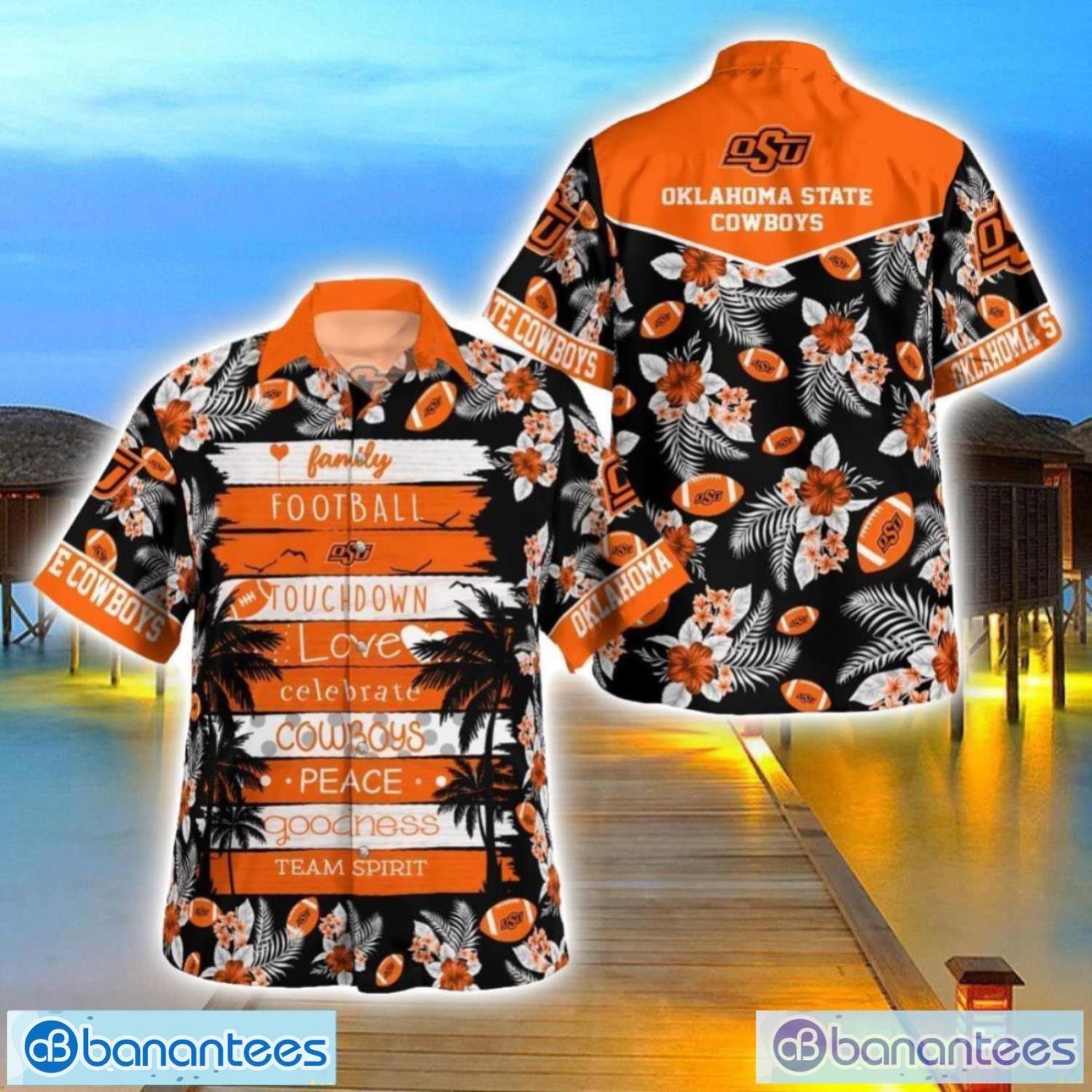 oklahoma state cowboys family football lover hawaiian shirt beach shirt for family gift image Oklahoma State Cowboys Family Football Lover Hawaiian Shirt Beach Shirt For Family Gift Product Photo 1