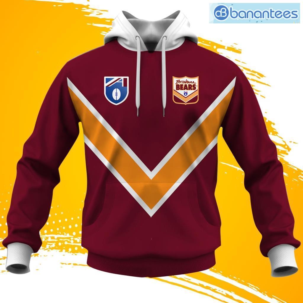 Personalized Brisbane Bears Football Club Vintage Retro Afl Hoodie 3D All Over Printed Gift For Big Fans Product Photo 1