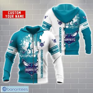 Charlotte Hornets AOP Hoodie Custom Name Unisex Hoodie Zip Hoodie For Men And Women Product Photo 1