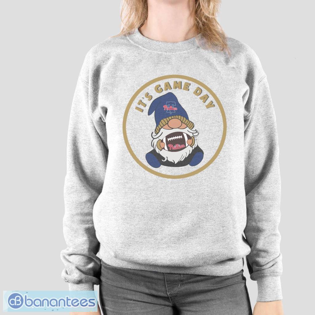 philadelphia phillies gnome its game day pattern merry christmas t shirt 1 image Philadelphia Phillies Gnome It's Game Day Pattern Merry Christmas T Shirt Product Photo