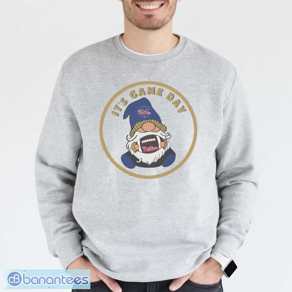philadelphia phillies gnome its game day pattern merry christmas t shirt image Philadelphia Phillies Gnome It's Game Day Pattern Merry Christmas T Shirt Product Photo