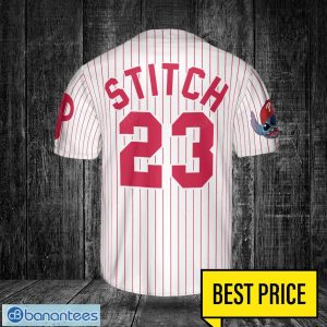 Philadelphia Phillies Lilo and Stitch White Baseball Jersey Shirt For Stitch Lover Custom Name Number Product Photo 3