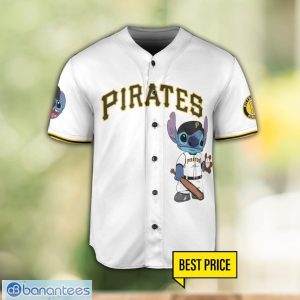Pittsburgh Pirates Lilo and Stitch White Baseball Jersey Shirt For Stitch Lover Custom Name Number Product Photo 2
