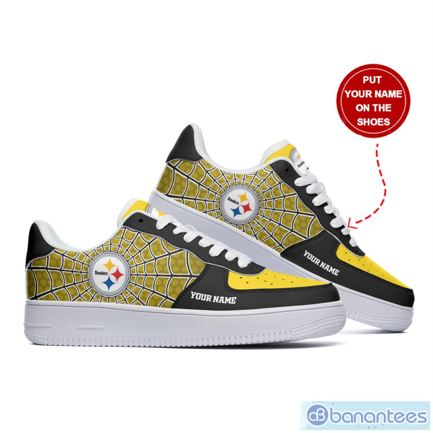 pittsburgh steelers custom name air force shoes sneakers design trend limited for fans af1 shoes image Pittsburgh Steelers Custom Name Air Force Shoes Sneakers Design Trend Limited For Fans AF1 Shoes Product Photo 1