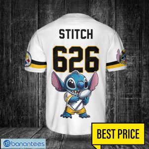 Pittsburgh Steelers Lilo and Stitch Champions White Baseball Jersey Shirt For Fans Unique Gift Custom Name Number Product Photo 3
