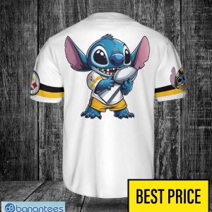 Pittsburgh Steelers Lilo and Stitch White Baseball Jersey Shirt For Stitch Lover Product Photo 3
