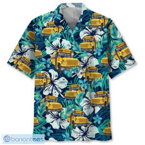 School Bus Tropical Aloha 3D Hawaiian Shirt Flower Holiday Gift Product Photo 1