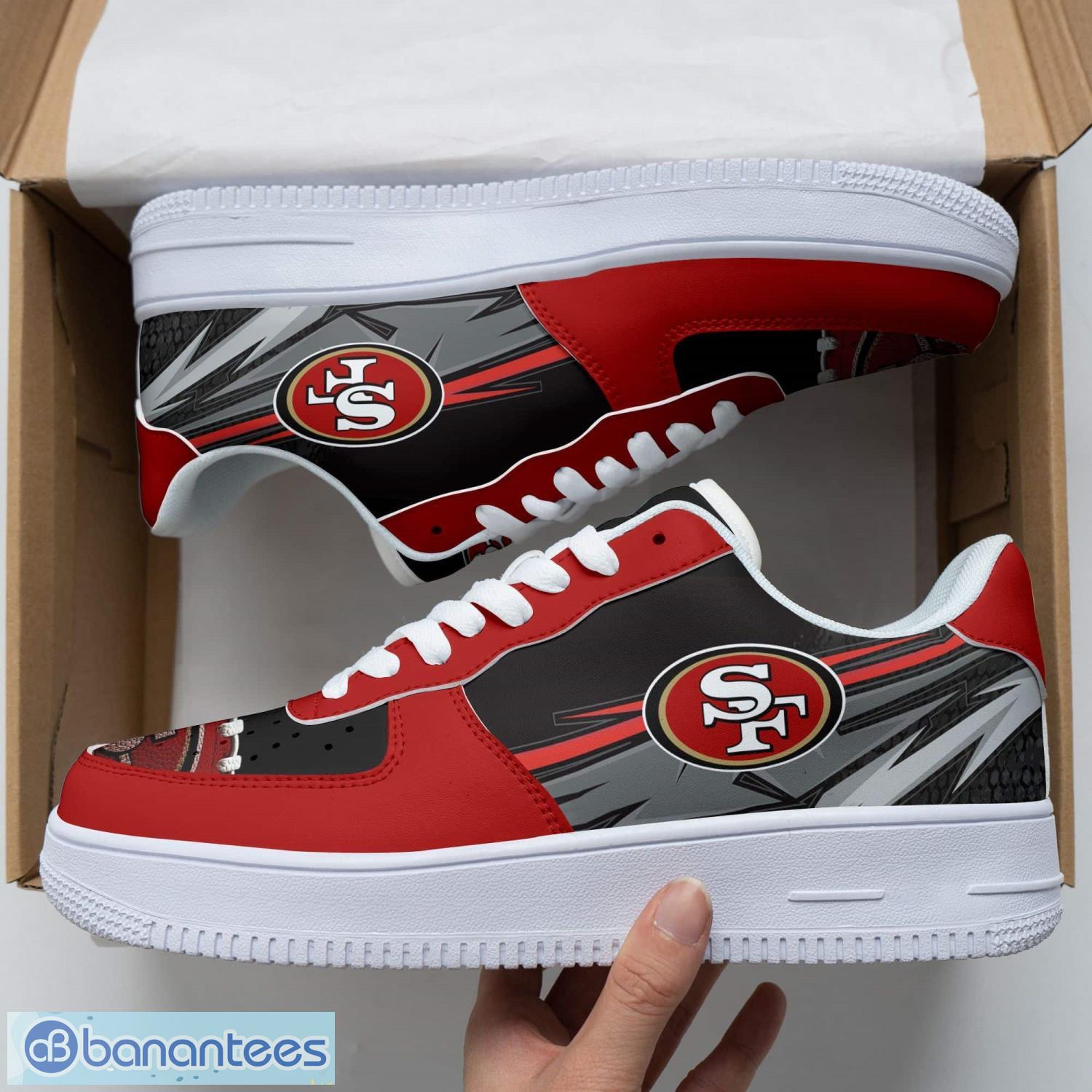 san francisco 49ers air force 1 shoes sport shoes for men women gift image San Francisco 49ers Air Force 1 Shoes Sport Shoes For Men Women Gift Product Photo 1
