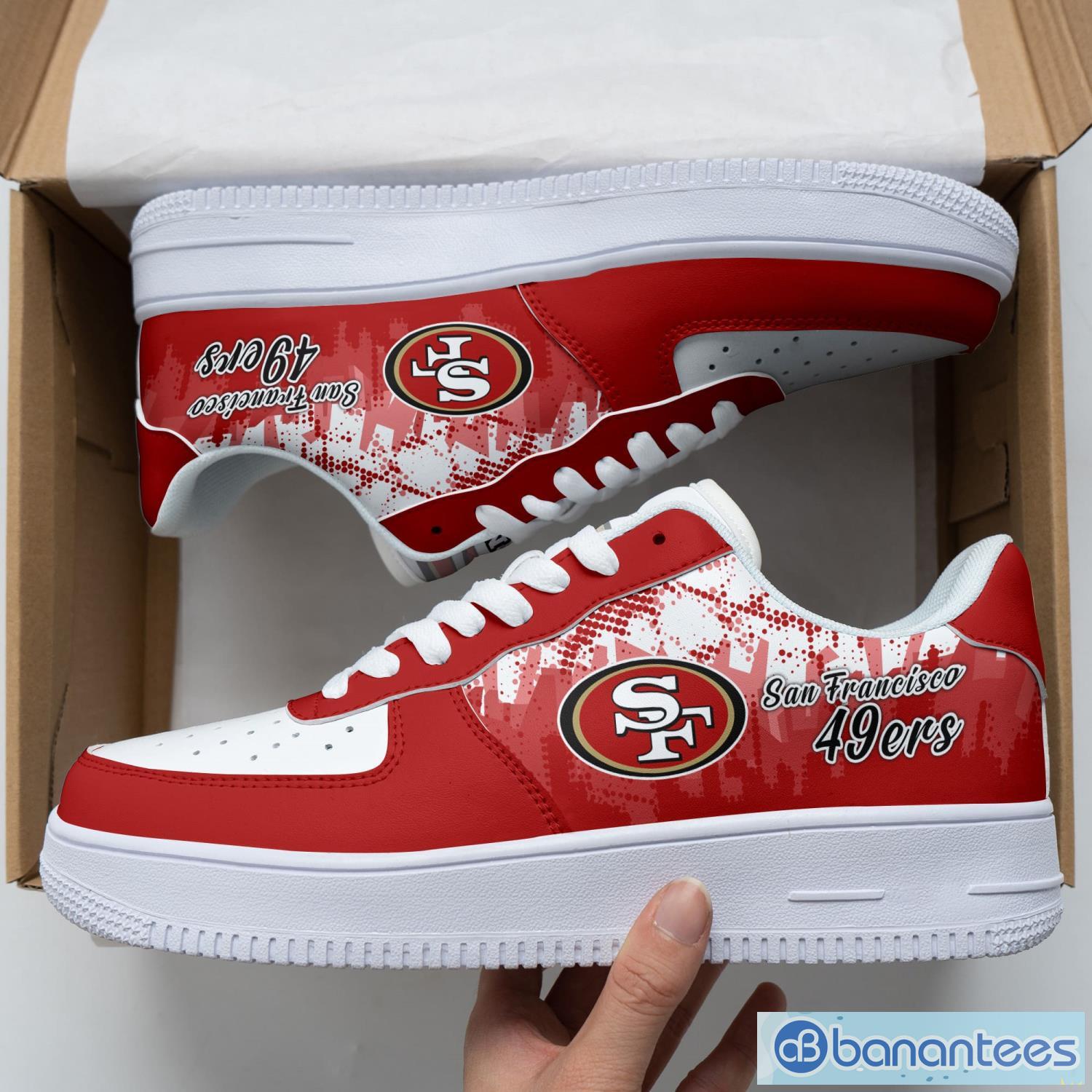 san francisco 49ers personalized air force 1 shoes sport shoes for men women gift af1 shoes image San Francisco 49ers Personalized Air Force 1 Shoes Sport Shoes For Men Women Gift AF1 Shoes Product Photo 1