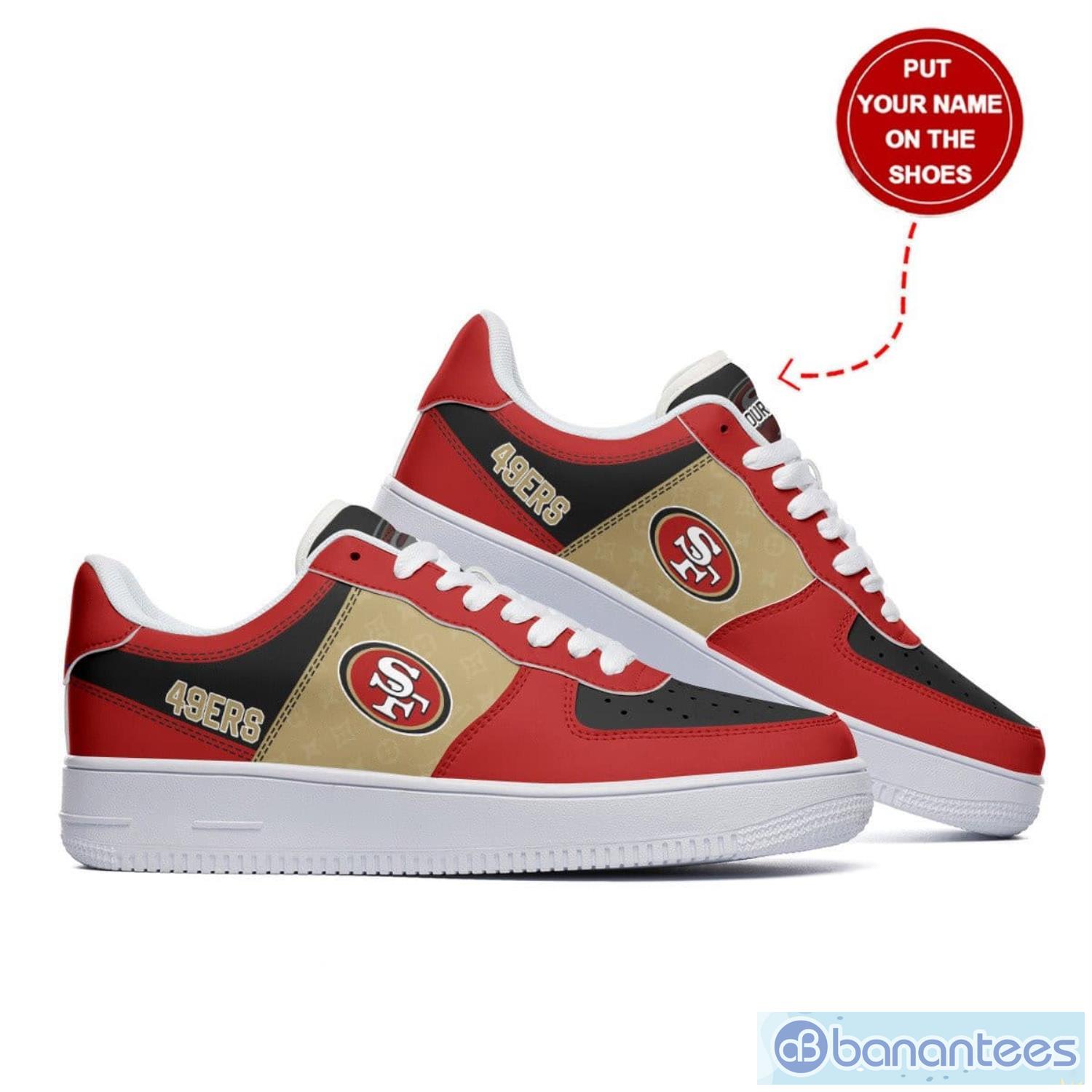 san francisco 49ers personalized name air force shoes new trending sneakers shoes sport lover gift af1 shoes image San Francisco 49ers Personalized Name Air Force Shoes New Trending Sneakers Shoes Sport Lover Gift AF1 Shoes Product Photo 1