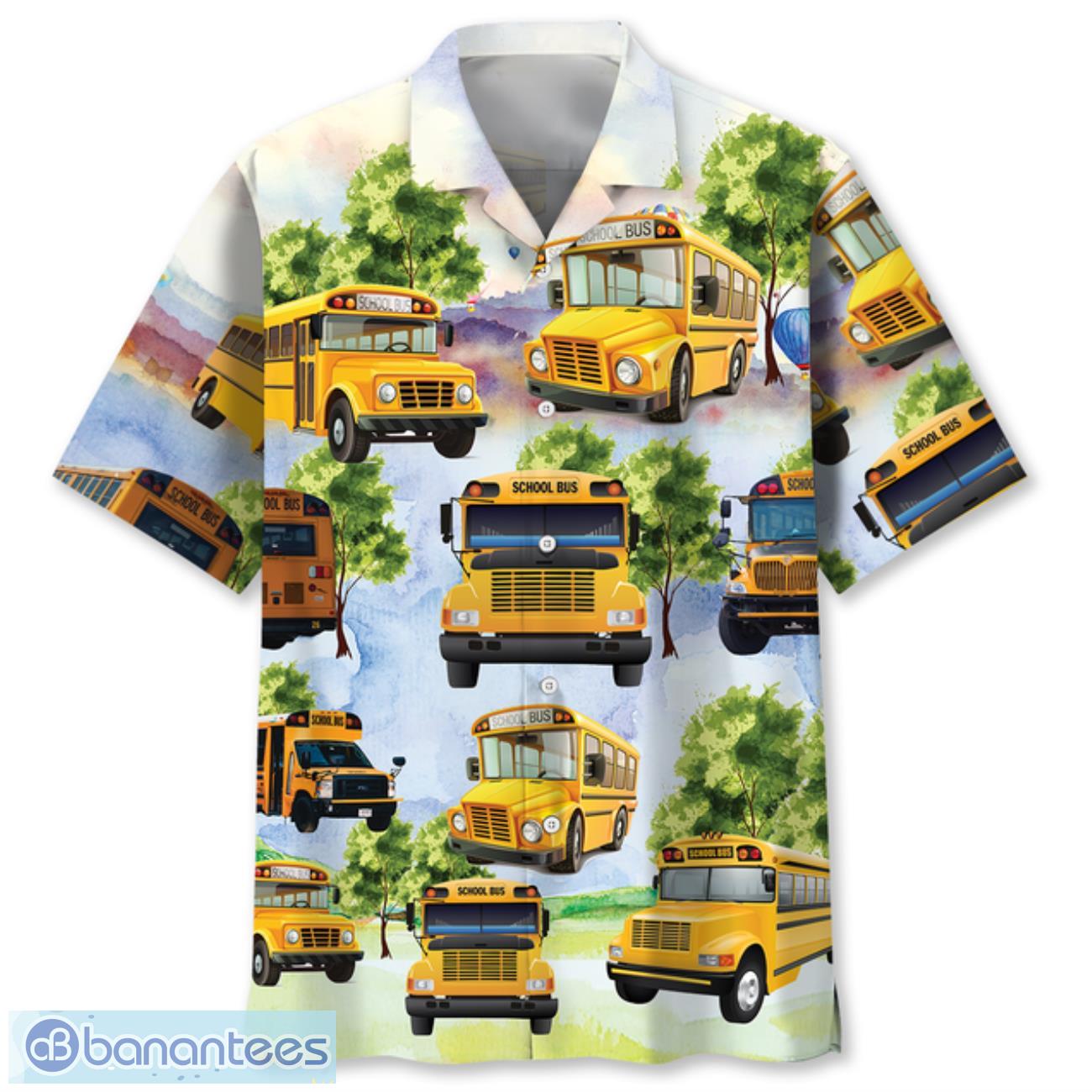 school bus aloha 3d hawaiian shirt funny gift for summer image School Bus Aloha 3D Hawaiian Shirt Funny Gift For Summer Product Photo 1