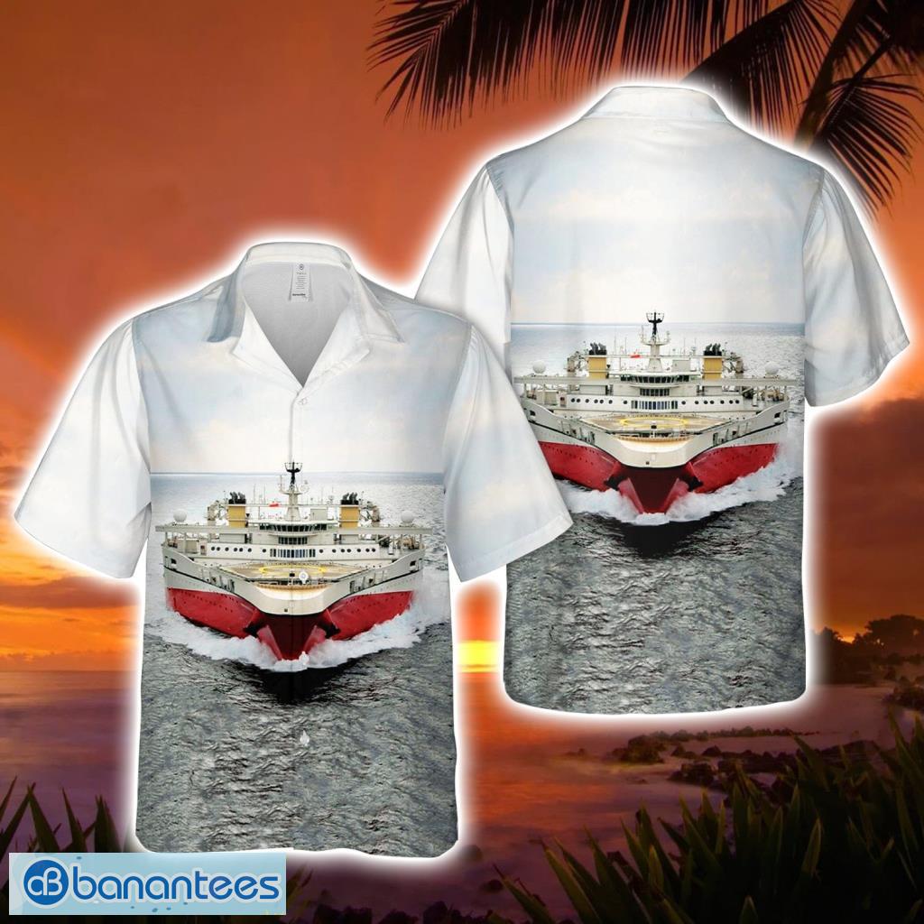 Seismic Vessels Ramform Tethys Ship Button Down Hawaiian Shirt Trend ...