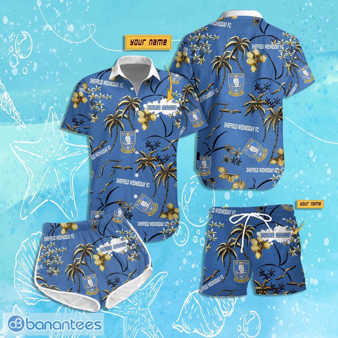 Sheffield Wednesday Hawaiian Shirt & Short Custom Name 2024 Men Women Summer Beach Product Photo 1
