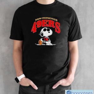 Snoopy San Francisco 49ers Football Fan Shirt - Black Unisex T-Shirt